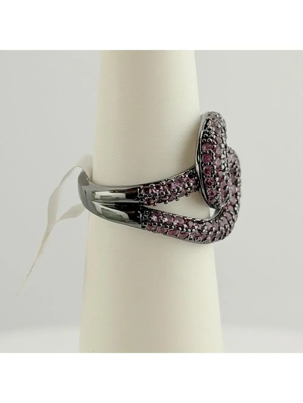 Bomb Party Ring Sz 6 “Sunlit Breeze” RG76893 Pave Pink Sapphire on Hematite
